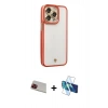 MARSİLYAN™- iPhone 13 Pro Max Kılıf Çekirdek Klasik Serisi - Siyah 3D Antistatik Cam Ekran Koruyucu + Rainbow Kamera Lens Koruma Cam - KI