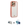MARSİLYAN™- iPhone 13 Pro Max Kılıf Çekirdek Klasik Serisi - Siyah 3D Antistatik Cam Ekran Koruyucu + Rainbow Kamera Lens Koruma Cam - MI
