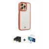 MARSİLYAN™- iPhone 13 Pro Max Kılıf Çekirdek Klasik Serisi - Siyah 3D Antistatik Cam Ekran Koruyucu + Raze Metal Kamera Lens - GD