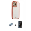MARSİLYAN™- iPhone 13 Pro Max Kılıf Çekirdek Klasik Serisi - Siyah 3D Antistatik Hayalet Cam Ekran Koruyucu + Shine Kamera Lens Koruma Cam - GI
