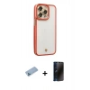 MARSİLYAN™- iPhone 13 Pro Max Kılıf Çekirdek Klasik Serisi - Siyah 3D Antistatik Hayalet Cam Ekran Koruyucu + Shine Kamera Lens Koruma Cam - MI