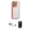 MARSİLYAN™- iPhone 13 Pro Max Kılıf Çekirdek Klasik Serisi - Siyah 3D Antistatik Hayalet Cam Ekran Koruyucu + Pers Alüminyum Kamera Lens - KI