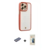 MARSİLYAN™- iPhone 13 Pro Max Kılıf Çekirdek Klasik Serisi - Siyah 6D Mat Seramik Hayalet Nano Ekran Koruyucu + Renkli Kamera Lens Koruma Cam - PE