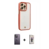 MARSİLYAN™- iPhone 13 Pro Max Kılıf Çekirdek Klasik Serisi - Siyah Bilvis 3D Cam Ekran Koruyucu + Neon Fosforlu Kamera Lens - BZ
