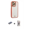 MARSİLYAN™- iPhone 13 Pro Max Kılıf Çekirdek Klasik Serisi - Siyah Bilvis 3D Cam Ekran Koruyucu + Renkli Kamera Lens Koruma Cam - SI
