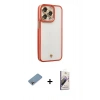 MARSİLYAN™- iPhone 13 Pro Max Kılıf Çekirdek Klasik Serisi - Siyah Bilvis 3D Mat Cam Ekran Koruyucu + Gökkuşağı Shine Kamera Lens Koruma Cam
