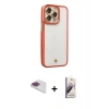 MARSİLYAN™- iPhone 13 Pro Max Kılıf Çekirdek Klasik Serisi - Siyah Bilvis 3D Mat Cam Ekran Koruyucu + Pers Alüminyum Kamera Lens - GI