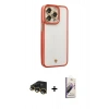MARSİLYAN™- iPhone 13 Pro Max Kılıf Çekirdek Klasik Serisi - Siyah Bilvis 3D Mat Cam Ekran Koruyucu + Raze Metal Kamera Lens - GD