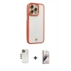 MARSİLYAN™- iPhone 13 Pro Max Kılıf Çekirdek Klasik Serisi - Siyah Bilvis 3D Mat Cam Ekran Koruyucu + Shine Kamera Lens - GD