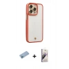 MARSİLYAN™- iPhone 13 Pro Max Kılıf Çekirdek Klasik Serisi - Siyah Bilvis 3D Mat Cam Ekran Koruyucu + Shine Kamera Lens Koruma Cam - MI