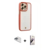MARSİLYAN™- iPhone 13 Pro Max Kılıf Çekirdek Klasik Serisi - Siyah Bilvis 3D Mat Cam Ekran Koruyucu + Pers Alüminyum Kamera Lens - SABE