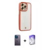 MARSİLYAN™- iPhone 13 Pro Max Kılıf Çekirdek Klasik Serisi - Siyah Bilvis 5in1 3D Magic Cam Ekran Koruyucu + Neon Fosforlu Kamera Lens - MI
