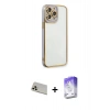 MARSİLYAN™- iPhone 13 Pro Max Kılıf Çekirdek Klasik Serisi - Siyah Bilvis 5in1 3D Magic Cam Ekran Koruyucu + Rainbow Kamera Lens Koruma Cam - REGD