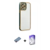 MARSİLYAN™- iPhone 13 Pro Max Kılıf Çekirdek Klasik Serisi - Siyah Bilvis 5in1 3D Magic Cam Ekran Koruyucu + Shine Kamera Lens Koruma Cam - PE
