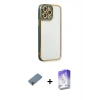 MARSİLYAN™- iPhone 13 Pro Max Kılıf Çekirdek Klasik Serisi - Siyah Bilvis 5in1 3D Magic Cam Ekran Koruyucu + Metal Kamera Lens Koruma Cam - MR