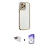 MARSİLYAN™- iPhone 13 Pro Max Kılıf Çekirdek Klasik Serisi - Siyah Bilvis 5in1 3D Magic Cam Ekran Koruyucu + Pers Alüminyum Kamera Lens - GI