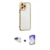 MARSİLYAN™- iPhone 13 Pro Max Kılıf Çekirdek Klasik Serisi - Siyah Bilvis 5in1 3D Magic Cam Ekran Koruyucu + Pers Alüminyum Kamera Lens - LT