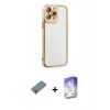 MARSİLYAN™- iPhone 13 Pro Max Kılıf Çekirdek Klasik Serisi - Siyah Bilvis 5in1 3D Magic Cam Ekran Koruyucu + Metal Kamera Lens Koruma Cam - MR