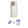 MARSİLYAN™- iPhone 13 Pro Max Kılıf Çekirdek Klasik Serisi - Siyah Bilvis 5in1 3D Magic Cam Ekran Koruyucu + Metal Kamera Lens Koruma Cam - MR