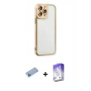 MARSİLYAN™- iPhone 13 Pro Max Kılıf Çekirdek Klasik Serisi - Siyah Bilvis 5in1 3D Magic Cam Ekran Koruyucu + Shine Kamera Lens Koruma Cam - MI