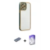 MARSİLYAN™- iPhone 13 Pro Max Kılıf Çekirdek Klasik Serisi - Siyah Bilvis 5in1 3D Magic Cam Ekran Koruyucu + Renkli Kamera Lens Koruma Cam - YL