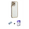 MARSİLYAN™- iPhone 13 Pro Max Kılıf Çekirdek Klasik Serisi - Siyah Bilvis 5in1 3D Magic Cam Ekran Koruyucu + Shine Kamera Lens Koruma Cam - MI
