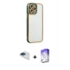 MARSİLYAN™- iPhone 13 Pro Max Kılıf Çekirdek Klasik Serisi - Siyah Bilvis 5in1 3D Magic Cam Ekran Koruyucu + Pers Alüminyum Kamera Lens - LT