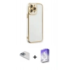 MARSİLYAN™- iPhone 13 Pro Max Kılıf Çekirdek Klasik Serisi - Siyah Bilvis 5in1 3D Magic Cam Ekran Koruyucu + Pers Alüminyum Kamera Lens - SABE