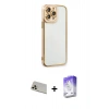 MARSİLYAN™- iPhone 13 Pro Max Kılıf Çekirdek Klasik Serisi - Siyah Bilvis 5in1 3D Magic Cam Ekran Koruyucu + Rainbow Kamera Lens Koruma Cam - REGD