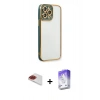 MARSİLYAN™- iPhone 13 Pro Max Kılıf Çekirdek Klasik Serisi - Siyah Bilvis 5in1 3D Magic Cam Ekran Koruyucu + Pers Alüminyum Kamera Lens - KI