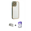 MARSİLYAN™- iPhone 13 Pro Max Kılıf Çekirdek Klasik Serisi - Siyah Bilvis 5in1 3D Magic Cam Ekran Koruyucu + Rainbow Kamera Lens Koruma Cam - REGD