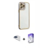 MARSİLYAN™- iPhone 13 Pro Max Kılıf Çekirdek Klasik Serisi - Siyah Bilvis 5in1 3D Magic Cam Ekran Koruyucu + Pers Alüminyum Kamera Lens - LT