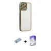 MARSİLYAN™- iPhone 13 Pro Max Kılıf Çekirdek Klasik Serisi - Siyah Bilvis 5in1 3D Magic Cam Ekran Koruyucu + Shine Kamera Lens Koruma Cam - MI