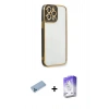 MARSİLYAN™- iPhone 13 Pro Max Kılıf Çekirdek Klasik Serisi - Siyah Bilvis 5in1 3D Magic Cam Ekran Koruyucu + Shine Kamera Lens Koruma Cam - MI