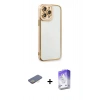 MARSİLYAN™- iPhone 13 Pro Max Kılıf Çekirdek Klasik Serisi - Siyah Bilvis 5in1 3D Magic Cam Ekran Koruyucu + Renkli Kamera Lens Koruma Cam - SI