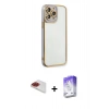 MARSİLYAN™- iPhone 13 Pro Max Kılıf Çekirdek Klasik Serisi - Siyah Bilvis 5in1 3D Magic Cam Ekran Koruyucu + Pers Alüminyum Kamera Lens - KI
