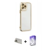 MARSİLYAN™- iPhone 13 Pro Max Kılıf Çekirdek Klasik Serisi - Siyah Bilvis 5in1 3D Magic Cam Ekran Koruyucu + Rainbow Kamera Lens Koruma Cam - REGD