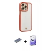 MARSİLYAN™- iPhone 13 Pro Max Kılıf Çekirdek Klasik Serisi - Siyah Bilvis 5in1 5D Magic Hayalet Cam Ekran Koruyucu + Renkli Kamera Lens Koruma Cam - YL