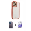 MARSİLYAN™- iPhone 13 Pro Max Kılıf Çekirdek Klasik Serisi - Siyah Bilvis 5in1 5D Magic Hayalet Cam Ekran Koruyucu + Neon Fosforlu Kamera Lens - MI