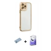 MARSİLYAN™- iPhone 13 Pro Max Kılıf Çekirdek Klasik Serisi - Siyah Bilvis 5in1 5D Magic Hayalet Cam Ekran Koruyucu + Shine Kamera Lens Koruma Cam - MI
