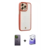MARSİLYAN™- iPhone 13 Pro Max Kılıf Çekirdek Klasik Serisi - Siyah Bilvis 5in1 5D Magic Hayalet Cam Ekran Koruyucu + Neon Fosforlu Kamera Lens - YL