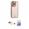 MARSİLYAN™- iPhone 13 Pro Max Kılıf Çekirdek Klasik Serisi - Siyah Bilvis 5in1 5D Magic Hayalet Cam Ekran Koruyucu + Pers Alüminyum Kamera Lens - GI