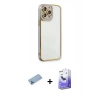 MARSİLYAN™- iPhone 13 Pro Max Kılıf Çekirdek Klasik Serisi - Siyah Bilvis 5in1 5D Magic Hayalet Cam Ekran Koruyucu + Shine Kamera Lens Koruma Cam - MI
