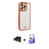 MARSİLYAN™- iPhone 13 Pro Max Kılıf Çekirdek Klasik Serisi - Siyah Bilvis 5in1 5D Magic Hayalet Cam Ekran Koruyucu + Raze Metal Kamera Lens - GD
