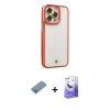MARSİLYAN™- iPhone 13 Pro Max Kılıf Çekirdek Klasik Serisi - Siyah Bilvis 5in1 5D Magic Hayalet Cam Ekran Koruyucu + Gökkuşağı Shine Kamera Lens Koruma Cam