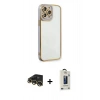 MARSİLYAN™- iPhone 13 Pro Max Kılıf Çekirdek Klasik Serisi - Siyah Bilvis Hayalet Cam Ekran Koruyucu + Raze Metal Kamera Lens - GD