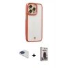 MARSİLYAN™- iPhone 13 Pro Max Kılıf Çekirdek Klasik Serisi - Siyah Bilvis Hayalet Cam Ekran Koruyucu + Pers Alüminyum Kamera Lens - LT