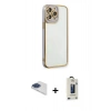 MARSİLYAN™- iPhone 13 Pro Max Kılıf Çekirdek Klasik Serisi - Siyah Bilvis Hayalet Cam Ekran Koruyucu + Pers Alüminyum Kamera Lens - LT