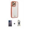 MARSİLYAN™- iPhone 13 Pro Max Kılıf Çekirdek Klasik Serisi - Siyah Bilvis Hayalet Cam Ekran Koruyucu + Neon Fosforlu Kamera Lens - MI