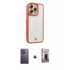 MARSİLYAN™- iPhone 13 Pro Max Kılıf Çekirdek Klasik Serisi - Siyah Bilvis Hayalet Cam Ekran Koruyucu + Neon Fosforlu Kamera Lens - BZ